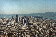 Pohled z Twin Peaks na Downtown San Francisca