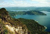 Jezero Lake Waikaremoana, Nrodn park Te Urevera 